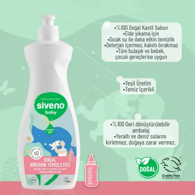 Siveno Doğal Biberon ve Emzik Temizleyici 500 ml - 11