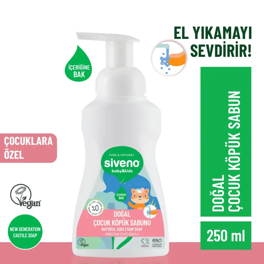 Siveno Kids %100 Zeytinyağlı Doğal Kids Köpük Sabun 250 ml  - 6