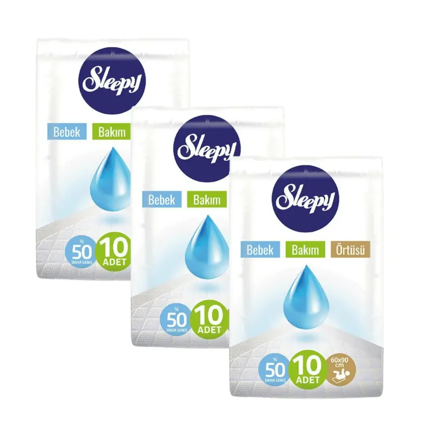 Sleepy Bebek Bakım Örtüsü 10lu 60x90 cm x3 Adet - 1