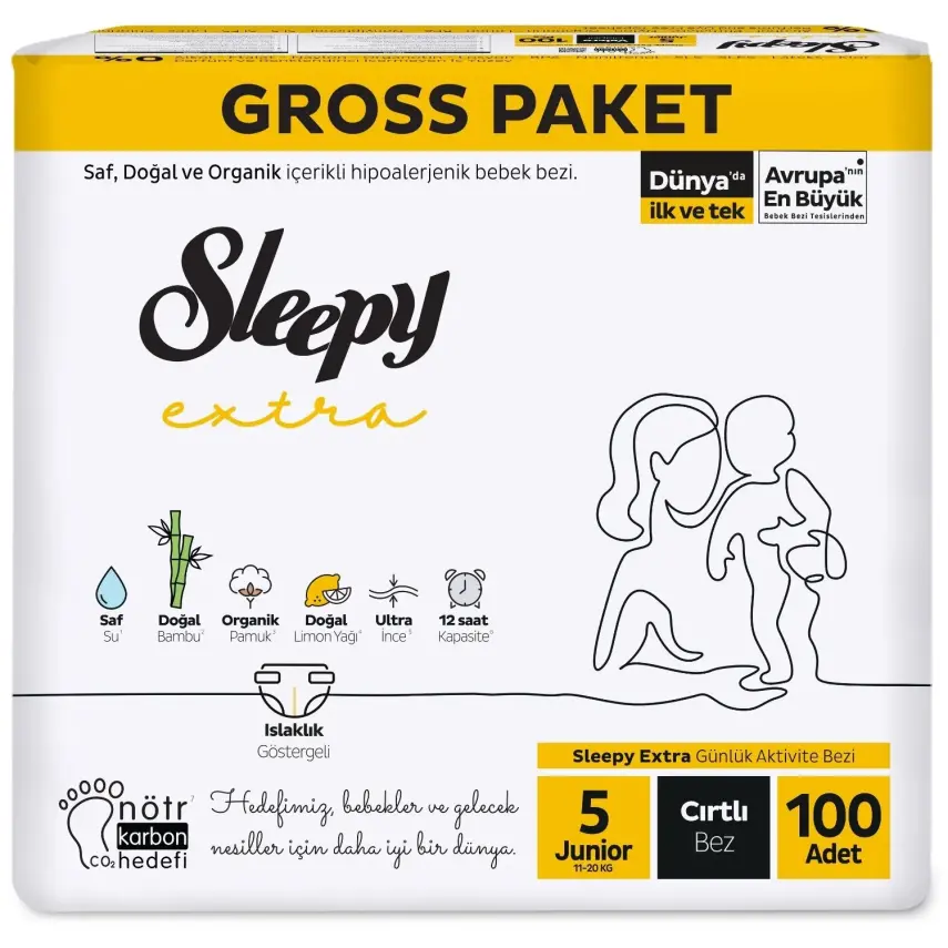 Sleepy Bebek Bezi 5 Beden Junior 11-18 kg 100lü Ekstra Gross Paket - 2