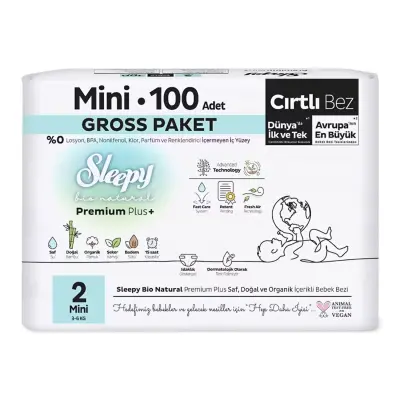 Sleepy Bebek Bezi Bio Natural 2 Numara Mini 100lü Gross Paket - 2