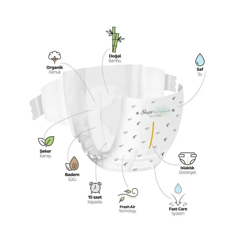 Sleepy Bebek Bezi Bio Natural 7 Numara XXL 100lü Gross Paket - 9