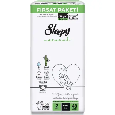 Sleepy Bebek Bezi Natural 2 Beden Mini 3-6 Kg 48li Fırsat Paket - 1