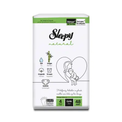 Sleepy Bebek Bezi Natural 4 Beden Maxi 7-14 kg 48 Adet Jumbo Paket 