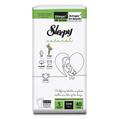 Sleepy Natural Bebek Bezi 5 Numara Junior 11-18 kg 40 Adet Jumbo Paket - 1