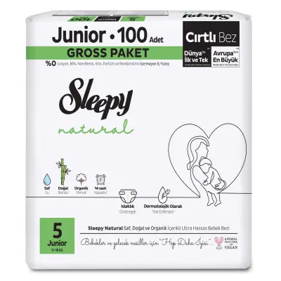 Sleepy Bebek Bezi Natural 5 Numara Junior 100lü Gross Paket (1)