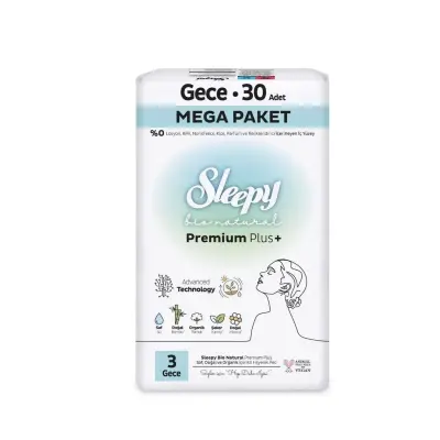 Sleepy Bio Natural Hijyenik Ped Gece Mega Paket 30 Adet (1)