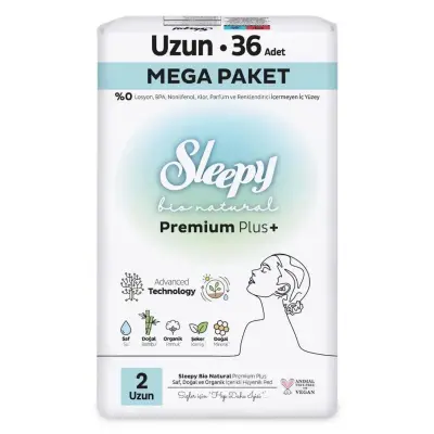 Sleepy Bio Natural Hijyenik Ped Uzun Mega Paket 36 Adet - 3
