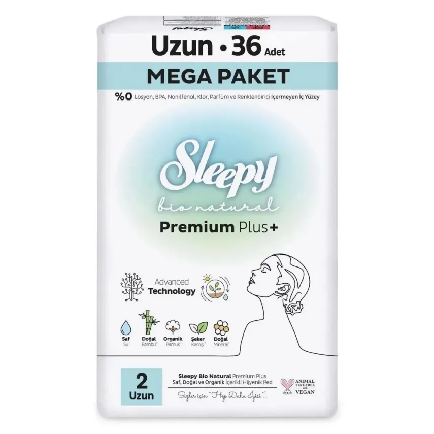 Sleepy Bio Natural Hijyenik Ped Uzun Mega Paket 36 Adet - 3