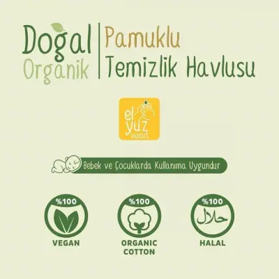 Sleepy Doğal Organik Pamuklu Temizlik Havlusu 50li (1)