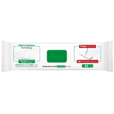 Sleepy Easy Clean Beyaz Sabun Katkılı Mopa Uyumlu Yer Temizlik Havlusu 50 Yaprak - 3