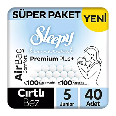 Sleepy Bio Airbag Süper Bebek Bezi 5 Numara Junior 40 Adet