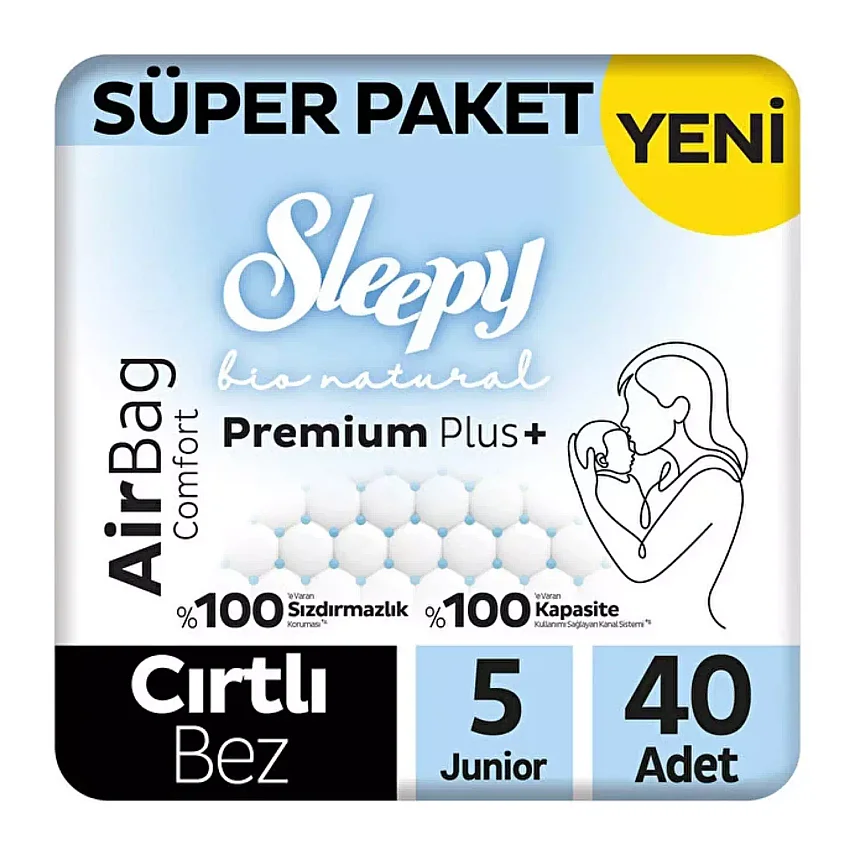 Sleepy Bio Airbag Süper Bebek Bezi 5 Numara Junior 40 Adet - 1