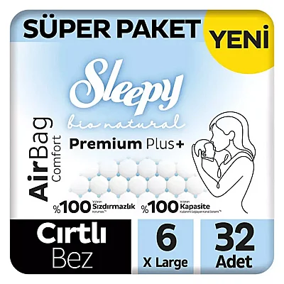 Sleepy Bio Airbag Süper Bebek Bezi 6 Numara XL 32 Adet