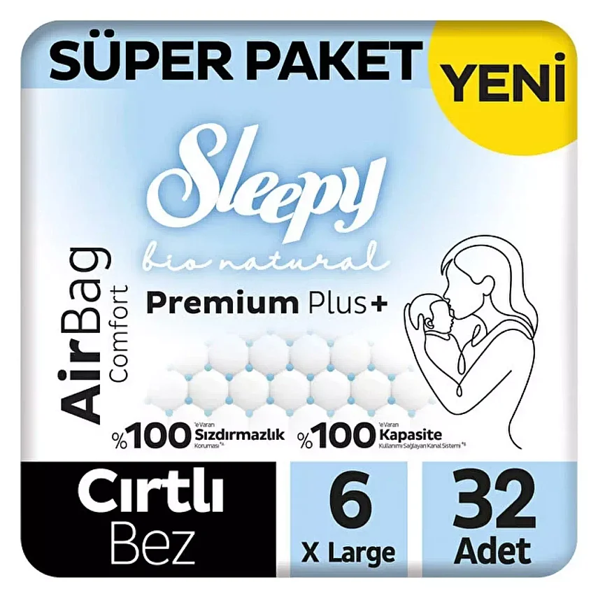 Sleepy Bio Airbag Süper Bebek Bezi 6 Numara XL 32 Adet - 1