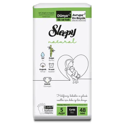 Sleepy Natural Bebek Bezi 5 Beden Junior 11-18 kg 48li Jumbo Paket