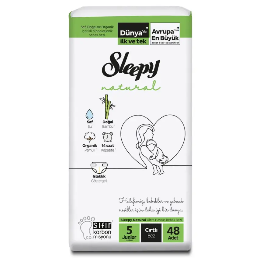 Sleepy Natural Bebek Bezi 5 Beden Junior 11-18 kg 48li Jumbo Paket - 1