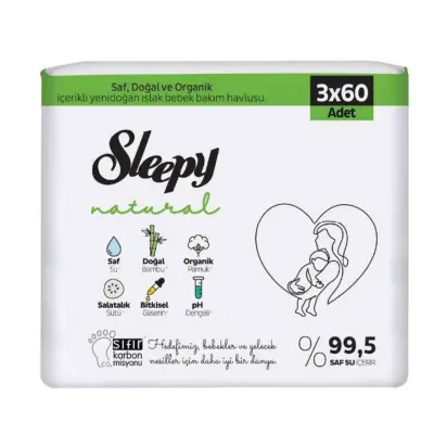Sleepy Natural Bebek Havlusu 3x60 - 3