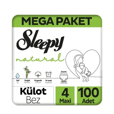 Sleepy Natural Bebek Külot Bezi Maxi 100lü Gross Paket - 4