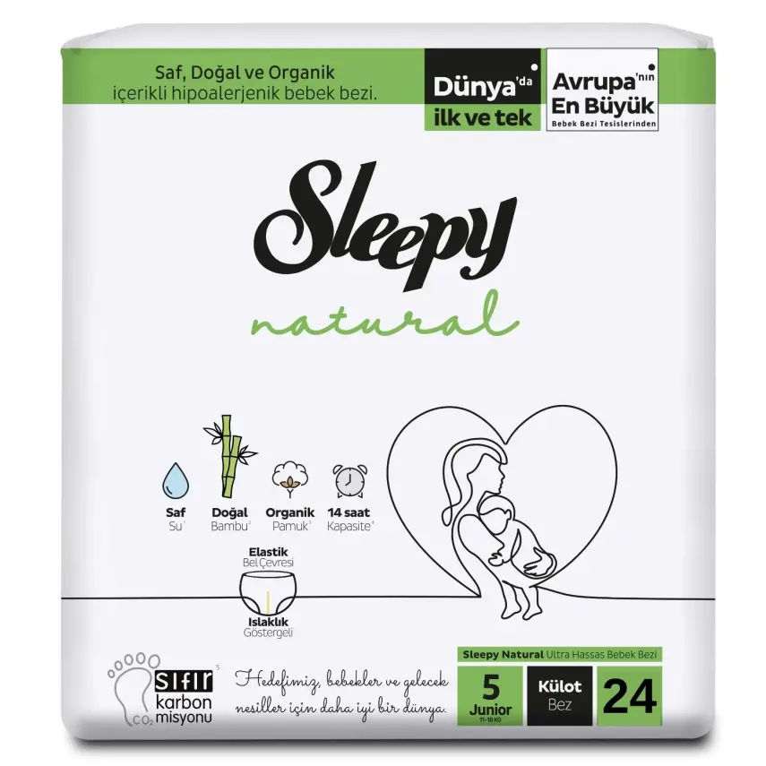 Sleepy Natural Külot Bebek Bezi 5 Beden 11-18 kg 24lü - 1