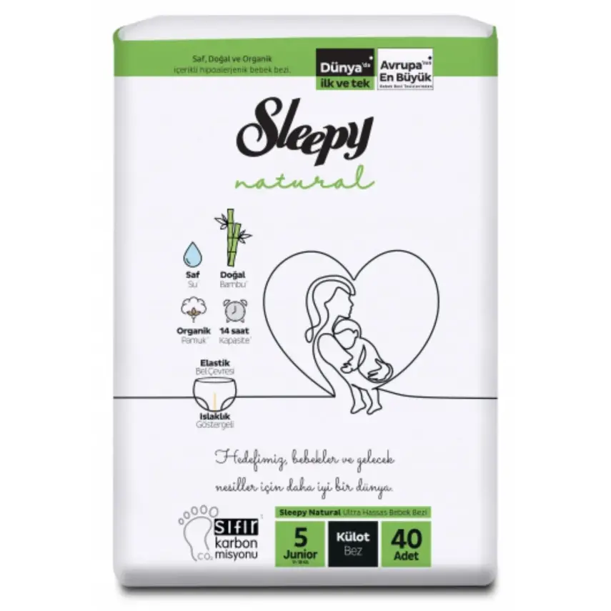 Sleepy Natural Külot Bebek Bezi 5 Beden Junior 40lı - 1
