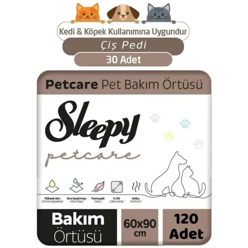 Sleepy Petcare Pet Bakım Örtüsü 30lu x 4 Adet (120 ADET) - 1