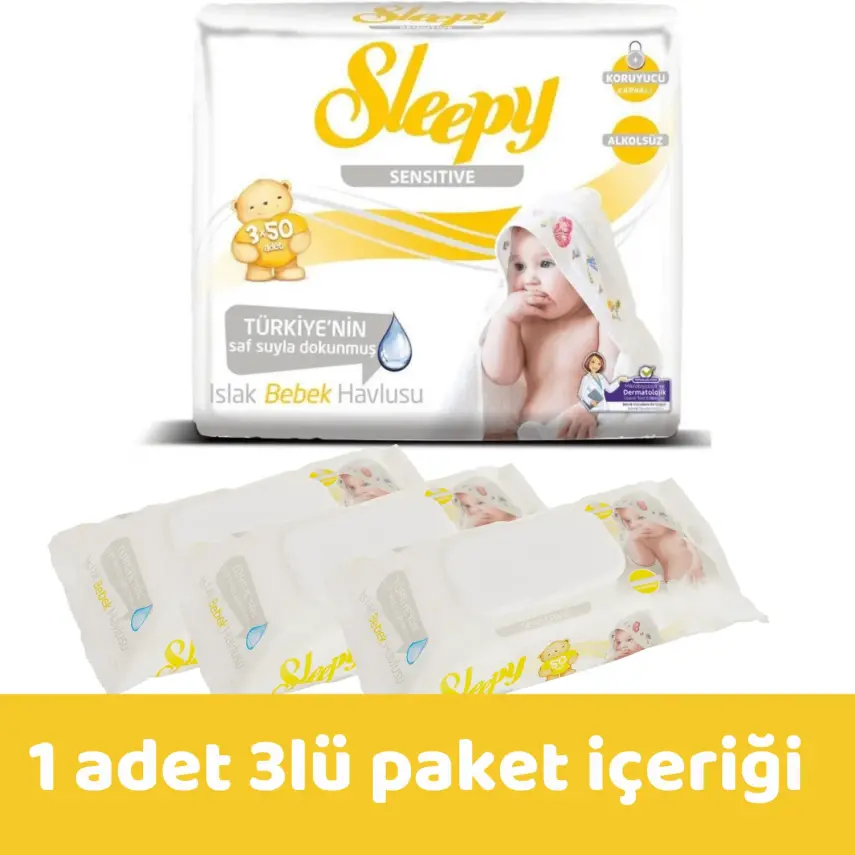 Sleepy Sensitive Islak Mendil 3x50li x3 - 5
