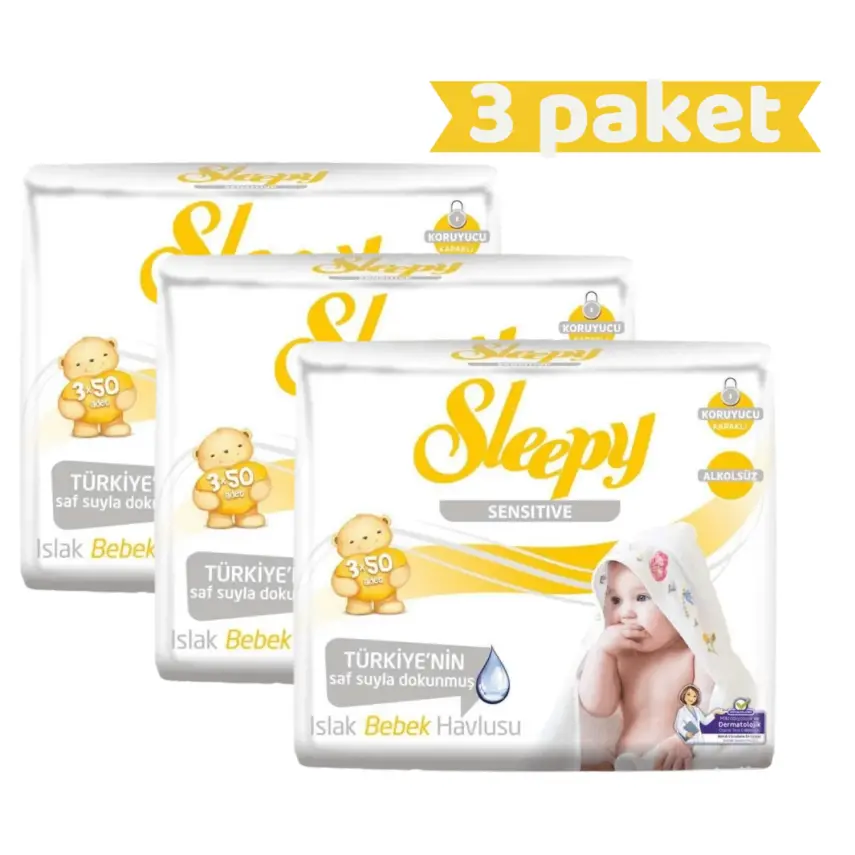 Sleepy Sensitive Islak Mendil 3x50li x3 - 1