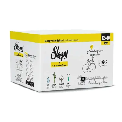 Sleepy Yenidoğan Islak Mendil 12x40lı - 1