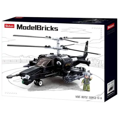 Sluban Model Bricks Siyah Köpekbalığı Helikopter 330 Parça (1)