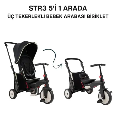 SmarTrike STR3 Plus 5’i 1 Arada Üç Tekerlekli Bebek Bisikleti - Black (1)