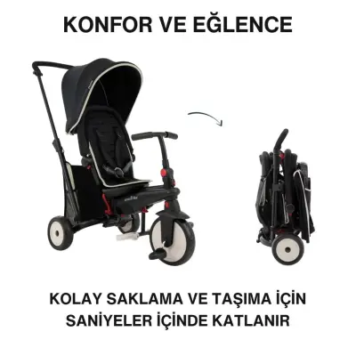 SmarTrike STR3 Plus 5’i 1 Arada Üç Tekerlekli Bebek Bisikleti - Black - 4