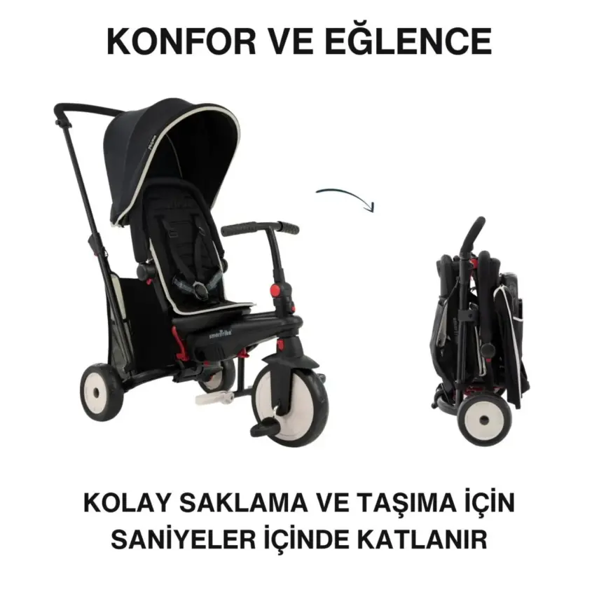 SmarTrike STR3 Plus 5’i 1 Arada Üç Tekerlekli Bebek Bisikleti - Black - 4