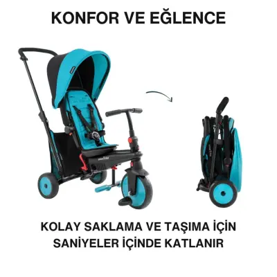 SmarTrike STR3 Plus 5’i 1 Arada Üç Tekerlekli Bebek Bisikleti - Blue (1)