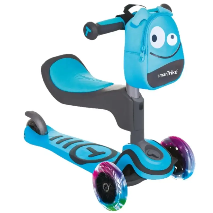 SmarTrike T1 3’ü 1 Arada Oturaklı ve Çantalı Çocuk Scooterı- Blue - 1