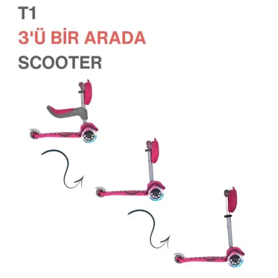 SmarTrike T1 3’ü 1 Arada Oturaklı ve Çantalı Çocuk Scooterı- Pink - 3