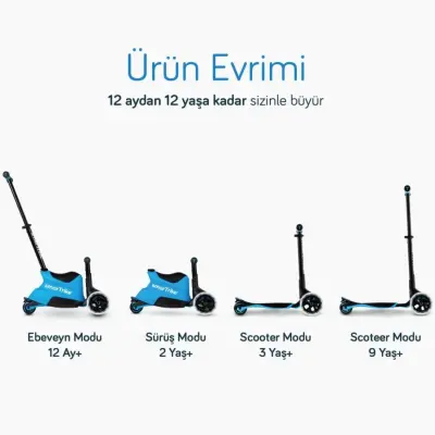 SmarTrike Xtend Büyüyebilen Ride On Scooter - Blue - 6