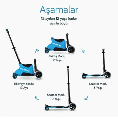 SmarTrike Xtend Büyüyebilen Ride On Scooter - Blue - 4