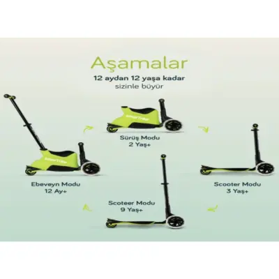 SmarTrike Xtend Büyüyebilen Ride On Scooter - Lime - 3
