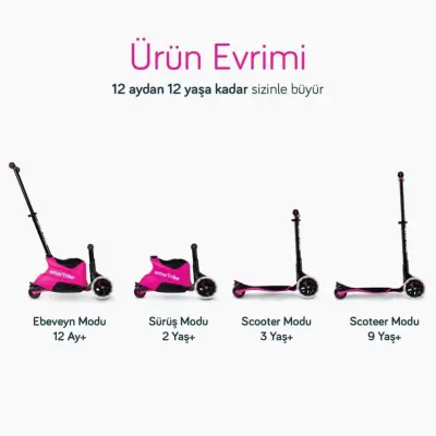 SmarTrike Xtend Büyüyebilen Ride On Scooter - Pink - 8