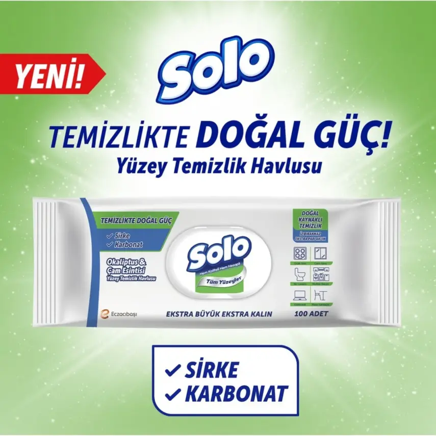 Solo XL Yüzey Temizlik Havlusu Doğal Güç Okaliptus & Çam 100lü - 9
