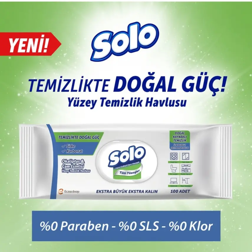 Solo XL Yüzey Temizlik Havlusu Doğal Güç Okaliptus & Çam 100lü - 8