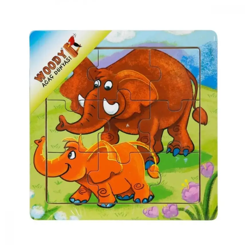 Sunman Tahta Puzzle Mini Hayvanlar 9 Parça - 1