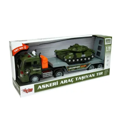 Sürtmeli Sesli Işıklı Askeri Araç Taşıyan Tır 1:16 (1)