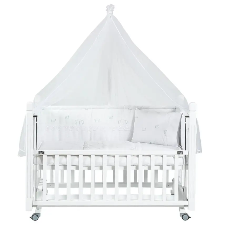 Tahterevalli Cuppa Beşik 60x120 cm Beyaz ve Beyaz Uyku Seti - 2