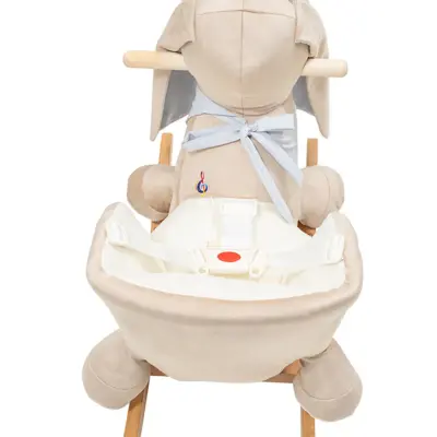 Tiffany Ahşap Sallanır Müzikli Köpek - Bej Mavi - 3