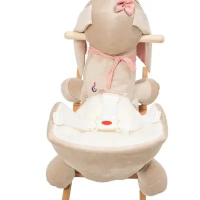 Tiffany Ahşap Sallanır Müzikli Köpek - Bej Pembe - 3