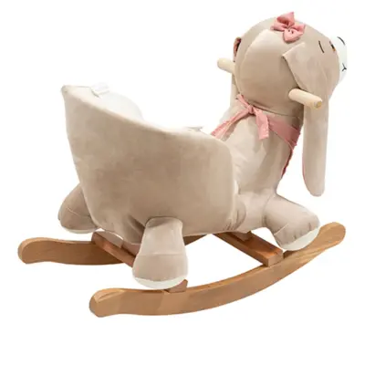 Tiffany Ahşap Sallanır Müzikli Köpek - Bej Pembe (1)