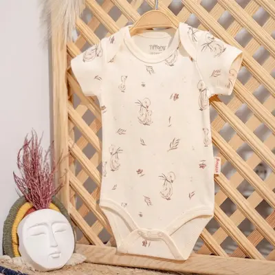 Tiffany Bebek Body Kısa Kol Organik Theme Mother Swan - 5