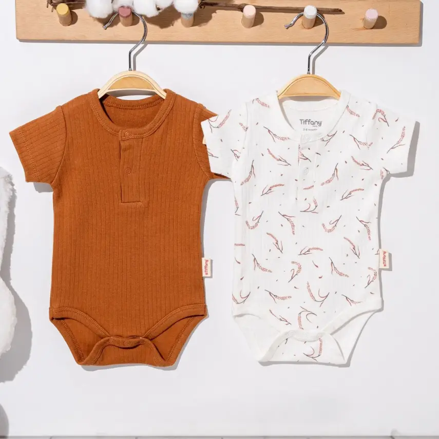 Tiffany Bebek Body Takımı Kısa Kol 2li Wheat Theme - 3